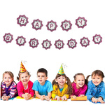 GIRLANDA URODZINOWA Z NAPISEM HAPPY BIRTHDAY RÓŻOWA Z BROKATEM NAPISY 200cm