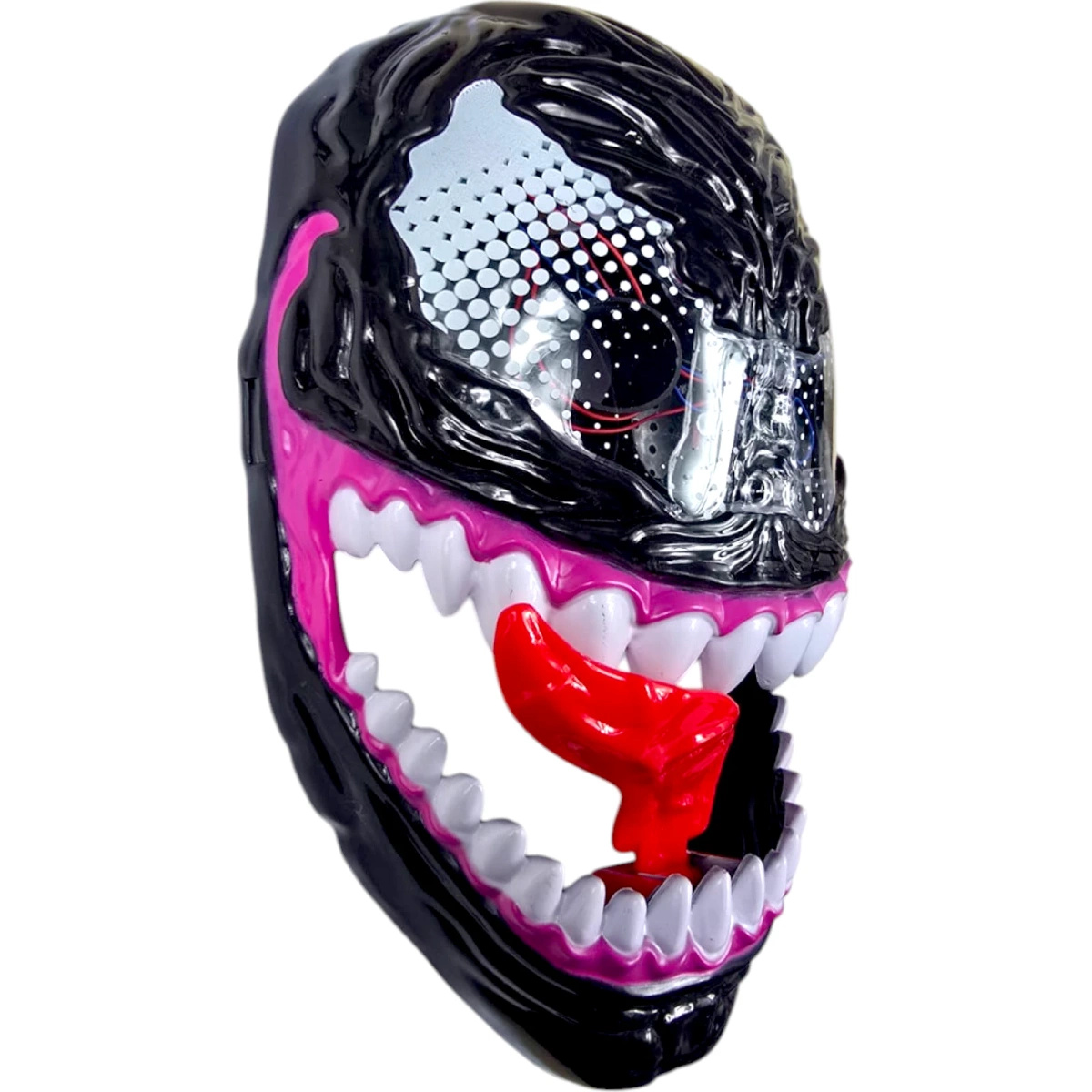MASKA VENOM ŚWIECĄCA DLA DZIECI ŚWIECI PRZEBRANIE NA BAL KOSTIUM Z JĘZYKIEM