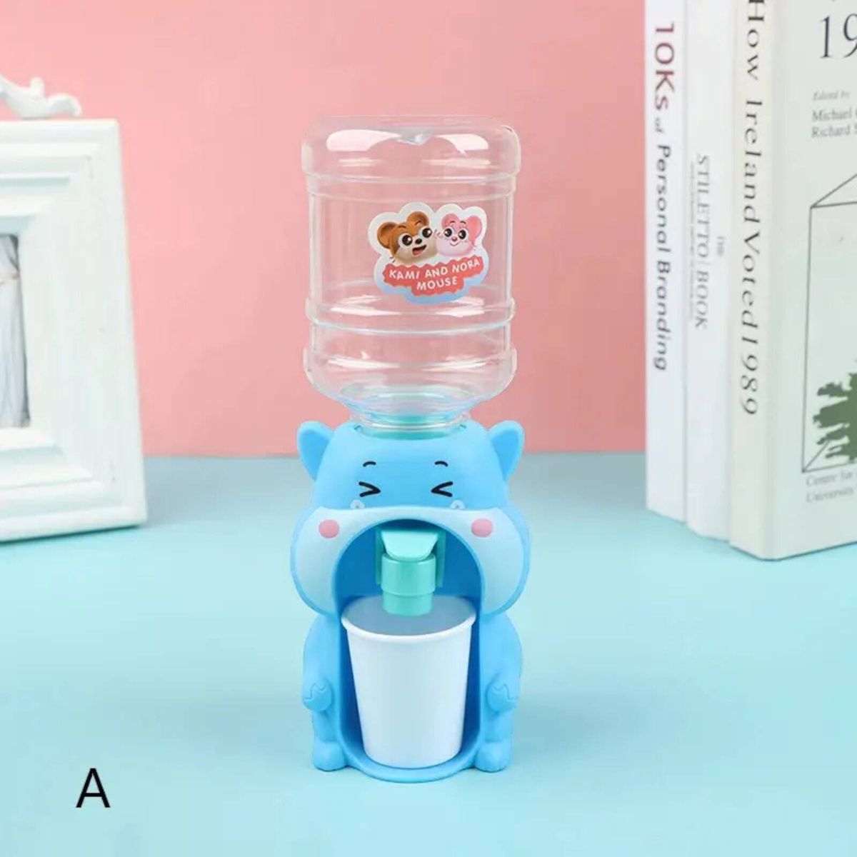 DYSTRYBUTOR DO WODY DLA DZIECI HIPOPOTAM + KUBEK BUTELKA NA NAPÓJ DOZOWNIK