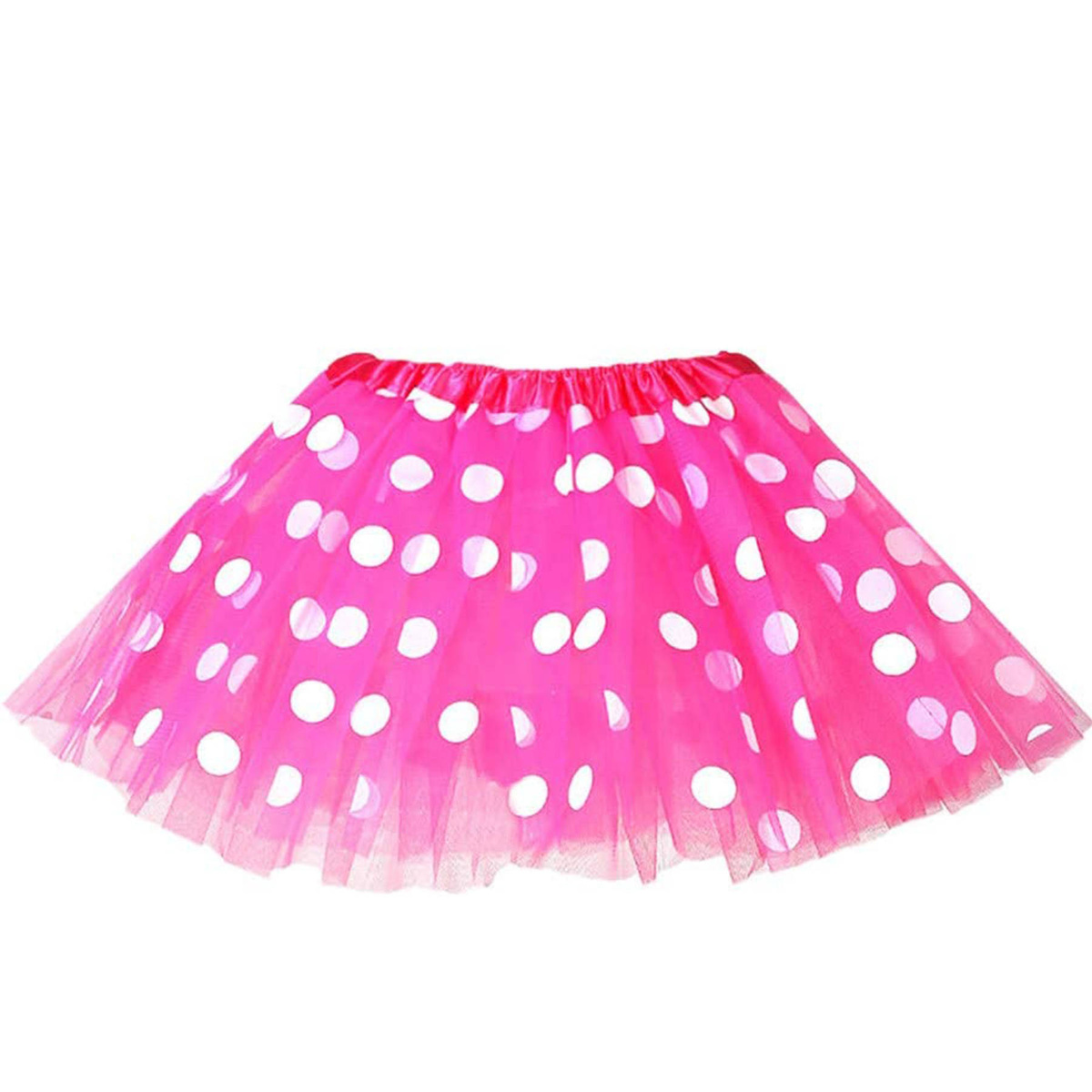 Tiulowa Spódniczka Różowa w Kropki 32cm