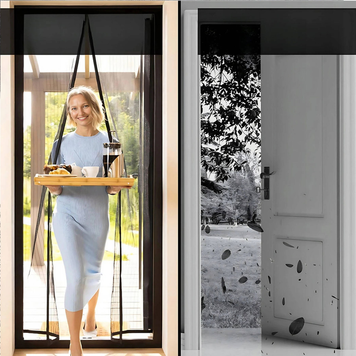 MOSKITIERA NA DRZWI NA TARAS LUB BALKON SIATKA KOMARY MAGNETYCZNA100 x 210