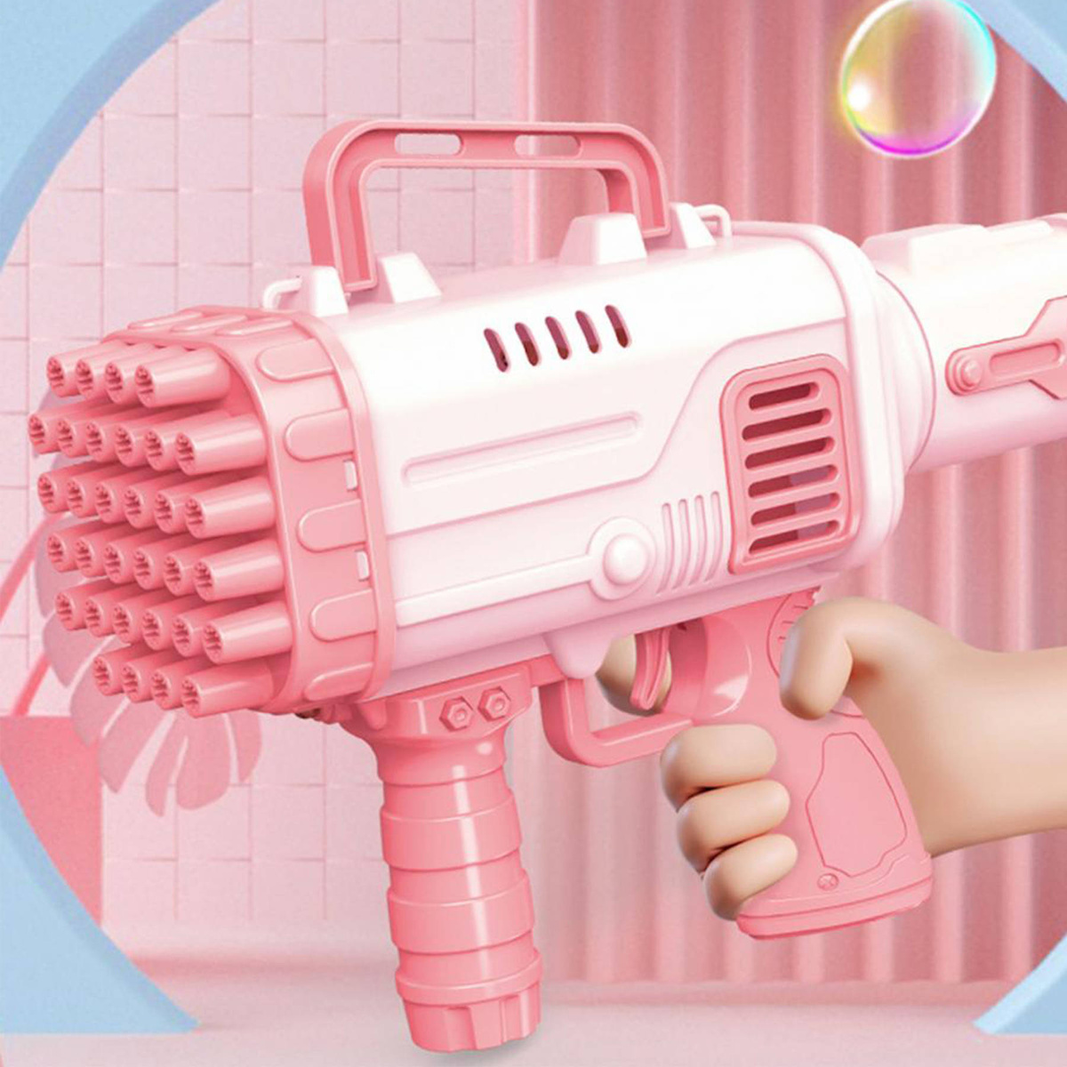 PISTOLET NA BAŃKI MYDLANE MASZYNKA WYRZUTNIA BANIEK MYDLANYCH BAZOOKA PŁYN