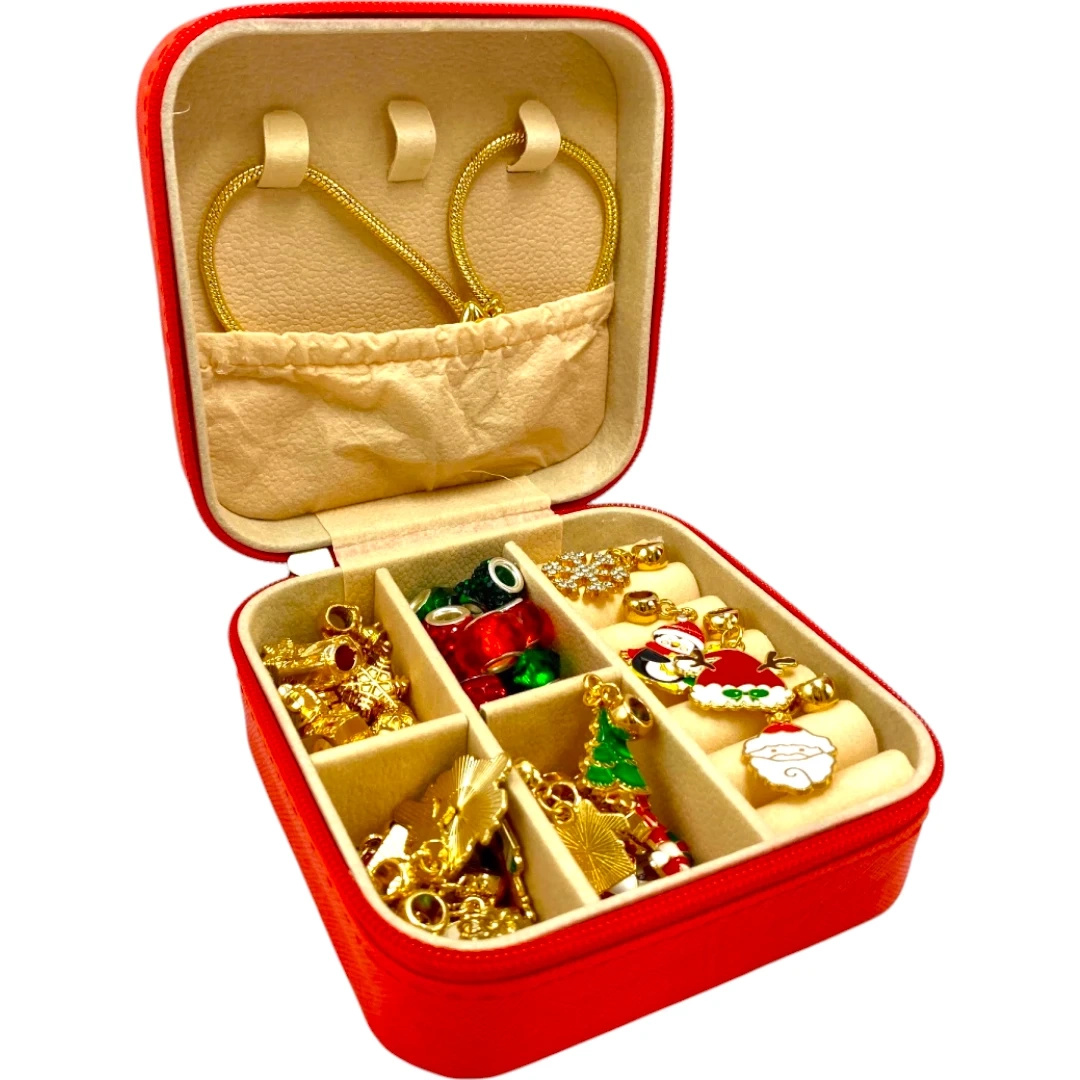 ZESTAW DO TWORZENIA BRANSOLETEK BIŻUTERIA KUFEREK KORALIKI BRANSOLETKA DIY