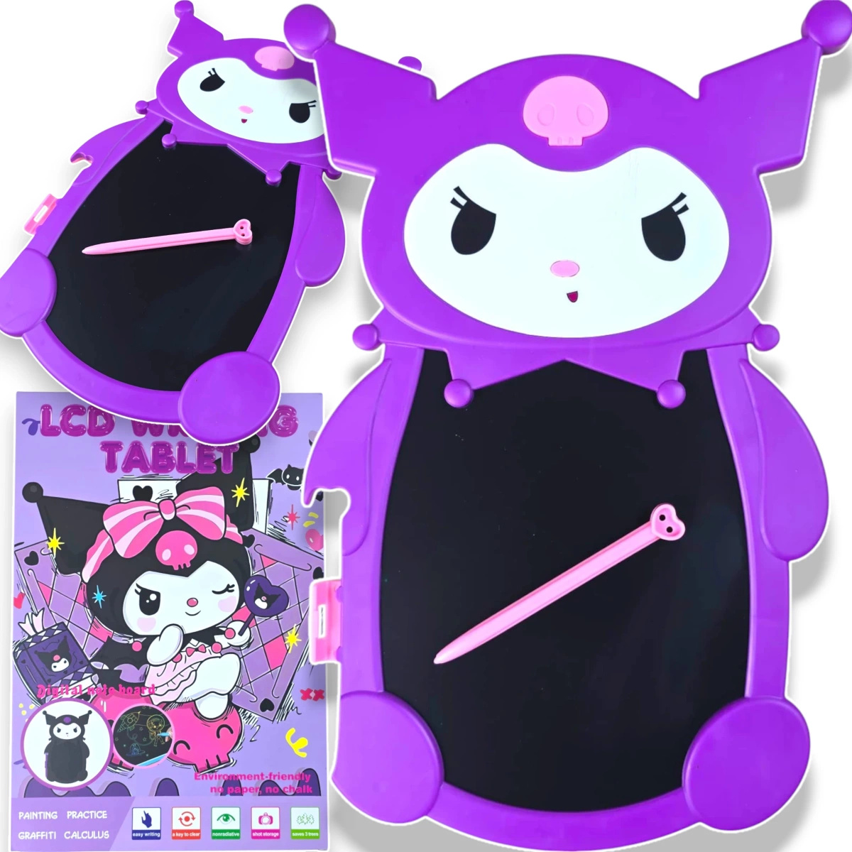 KUROMI TABLET DLA DZIECI DO RYSOWANIA 8 CALI TABLICA EDUKACYJNA LCD