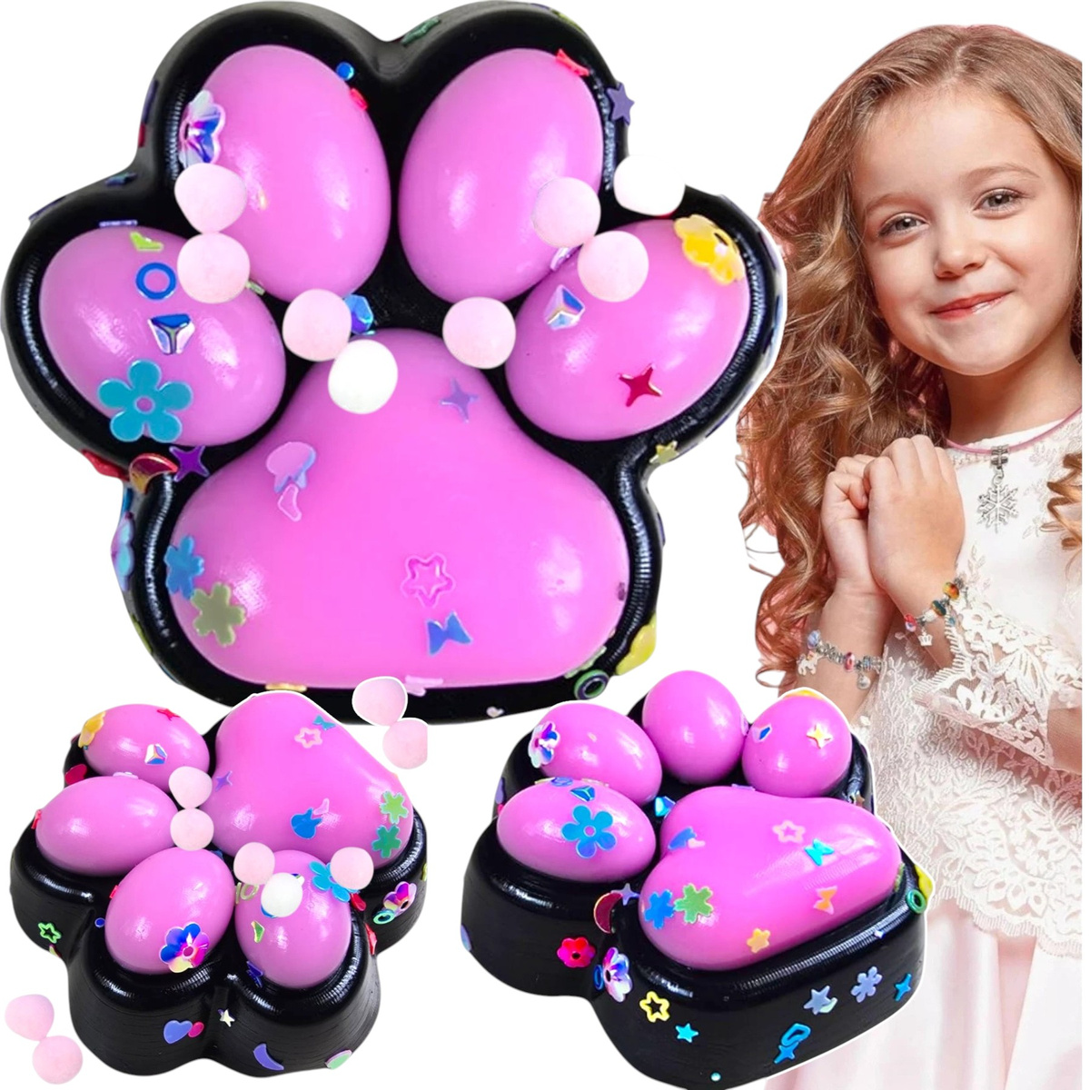 KOCI ŁAPKA GNIOTEK ANTYSTRESOWY SENSORYCZNY FIDGET PSIA  ŁAPA SQUISHY PUSH