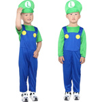 SUPER MARIO STRÓJ LUIGI PRZEBRANIE DLA CHŁOPCA NA BAL KOSTIUM CZAPKA WĄSY 