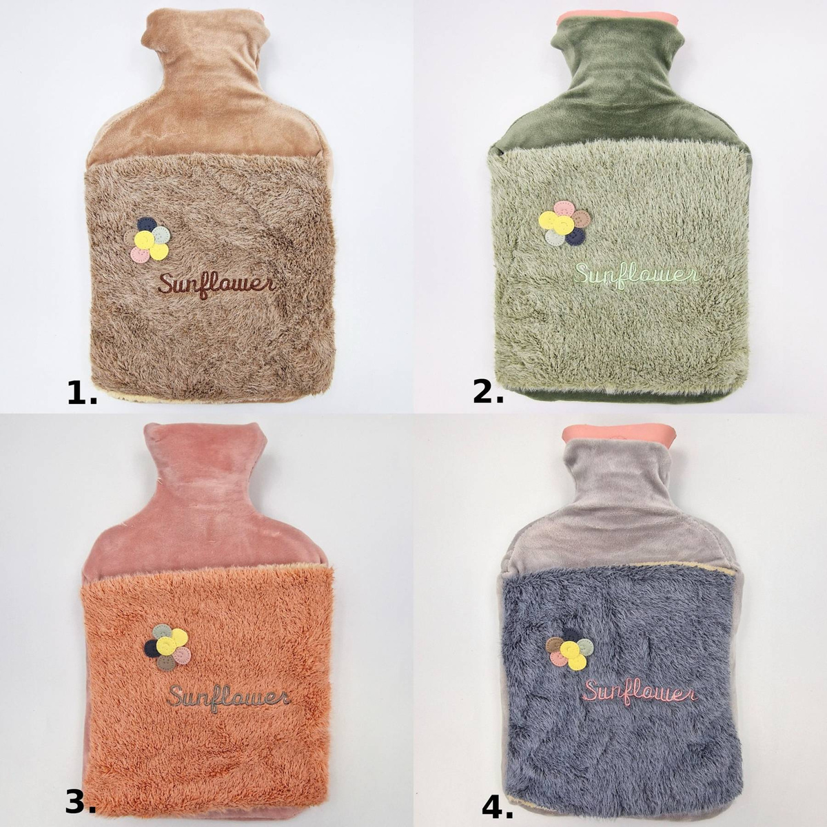 DUŻY TERMOFOR GUMOWY W SWETERKU POKROWIEC PLUSZOWY OGRZEWACZ 2 LITRY CIEPŁY