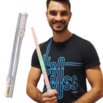 PODWÓJNY MIECZ ŚWIETLNY ŚWIECĄCY 2 MIECZE 96CM LED ZESTAW GWIEZDJE WOJNY