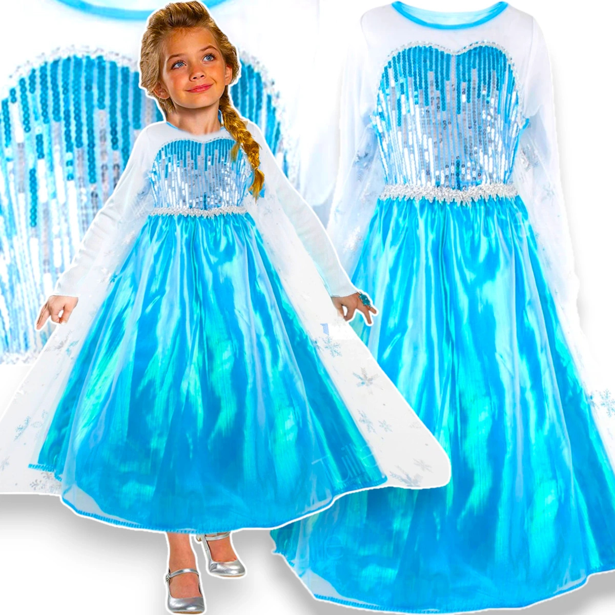 SUKIENKA NA BAL DLA DZIEWCZYNKI KRAINA LODU ELSA ELZA PRZEBRANIE rozmiar S