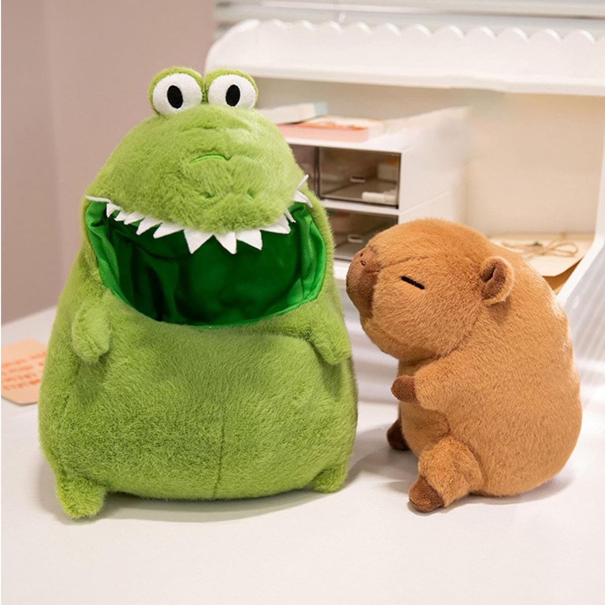 KAPIBARA W KROKODYULU KROKODYUL DINOZAUR MEGA DUŻA MASKOTKA 40CM PLUSZOWA