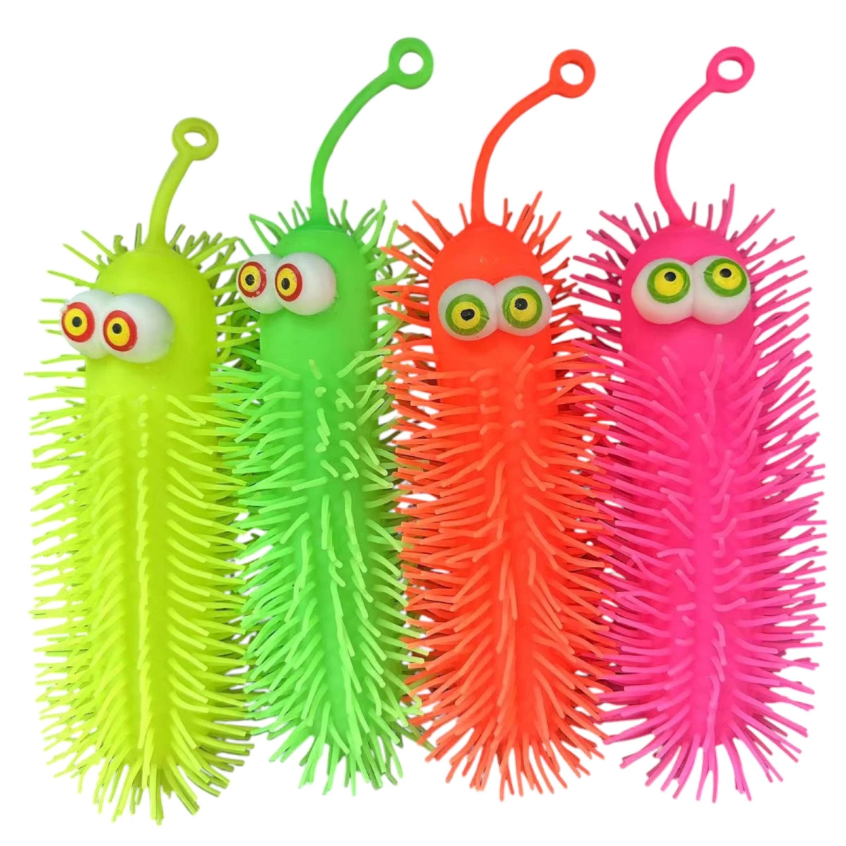 ZABAWKA ANTYSTRESOWA SILIKONOWY GNIOTEK GĄSIENICA ŚWIECĄCY LED SENSORYCZNY