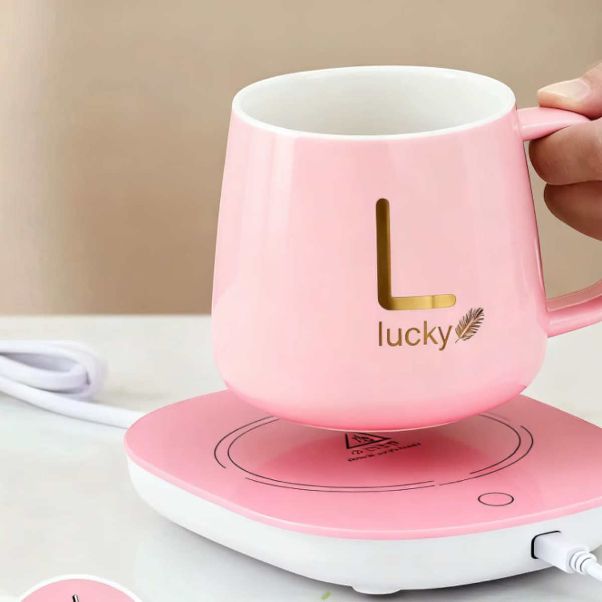 PODGRZEWACZ DO KUBKA KAWY HERBATY ZESTAW 5w1 Kubek z Podgrzewaczem