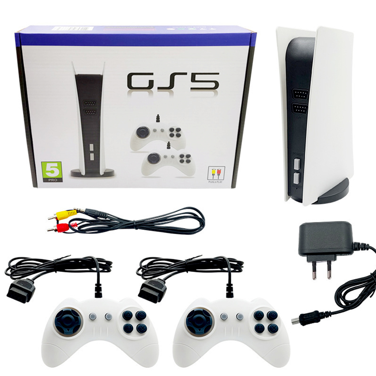 KONSOLA TELEWIZYJNA RETRO GAME STATION 5 GS5 - 300 GIER  2 PADY 