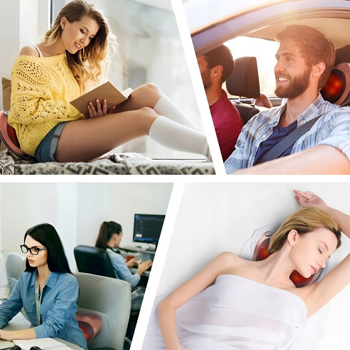 MASAŻER SHIATSU PODUSZKA MASUJĄCA DO CIAŁA KARKU STÓP ŁADOWARKA SAMOCHODOWA