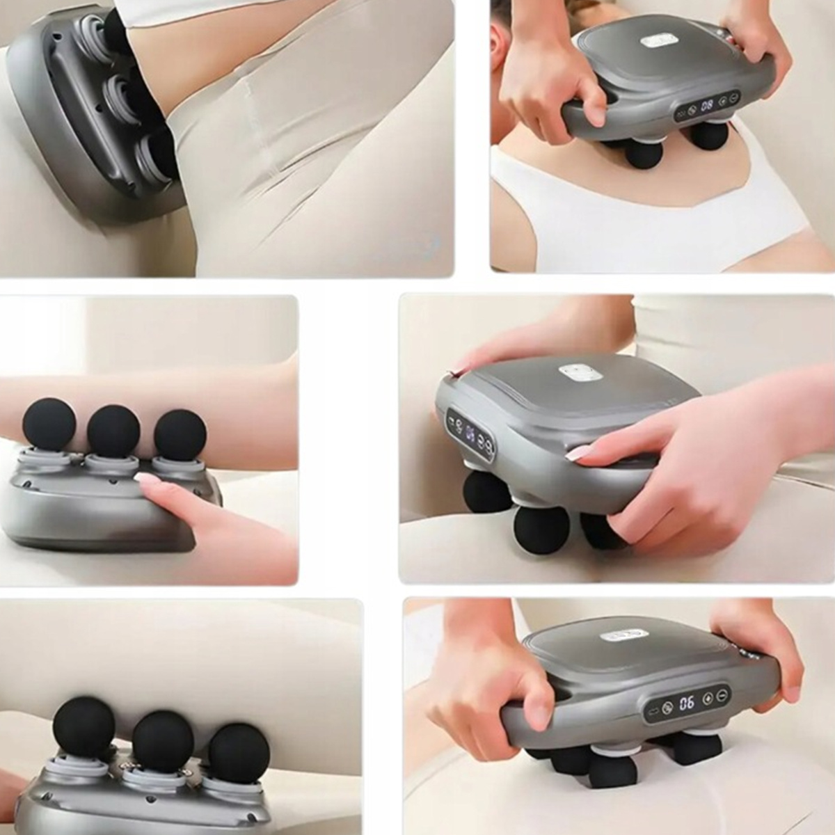 MASAŻER DO PLECÓW STÓP CIAŁA 6 GŁOWIC TWOJA DOMOWA STREFA RELAKSU AKUMULATOR