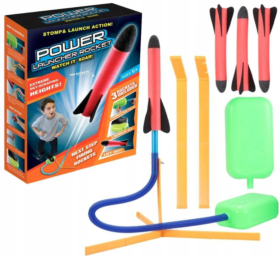 WYRZUTNIA RAKIET PIANKOWYCH POWER ROCKET LAUNCHER 3 RAKIETY PIANKOWE EVA