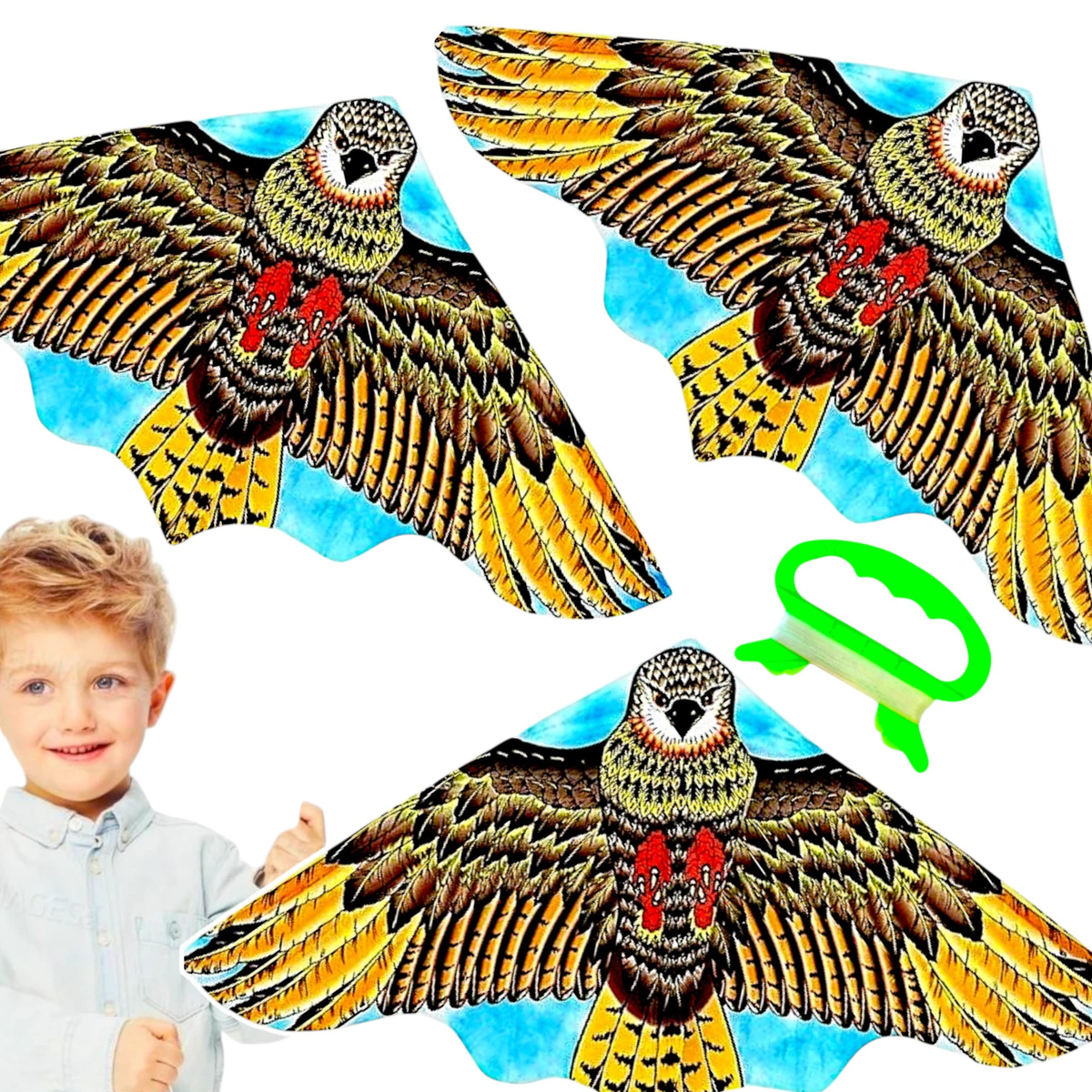 MEGA LATAWIEC ORZEŁ MOCNY DUŻY OGROMNY PTAK XXL 120 CM ODSTRASZACZ PTAKÓW 