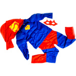 STRÓJ SUPERMAN PRZEBRANIE DLA DZIECI NA BAL 3w1 GRUBY MIĘŚNIE MASKA KOSTIUM