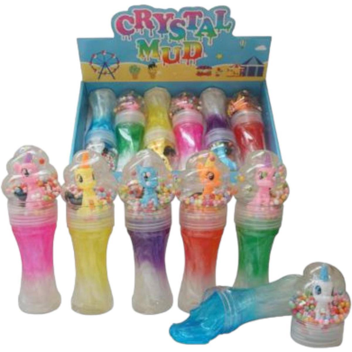 SLIME MASA PLASTYCZNA BROKATOWA W TUBIE GLUTY + FIGURKA JEDNOROŻEC KULECZKI