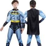 STRÓJ DLA CHŁOPCA PRZEBRANIE BATMAN PELERYNA GRUBY Z MIĘŚNIAMI roz 122-128
