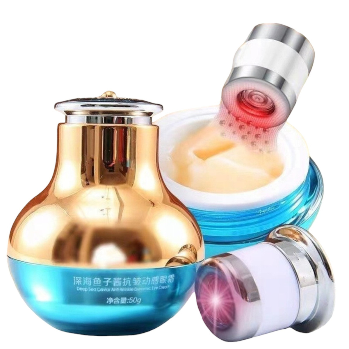 MMEIR LUKSUSOWY KREM POD OCZY Z KAWIOREM 50g+MASAŻER INTENSYWNA REGENERACJA