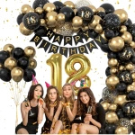 BALONY NA 18 URODZINY ZESTAW BALONÓW DEKORACJI 89el OZDOBY NA OSIEMNASTKĘ