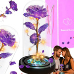 WIECZNA RÓŻA W SZKLE ŚWIECĄCA ŚWIECI LED FLOWERBOX BUKIET KWIATY NA PREZENT