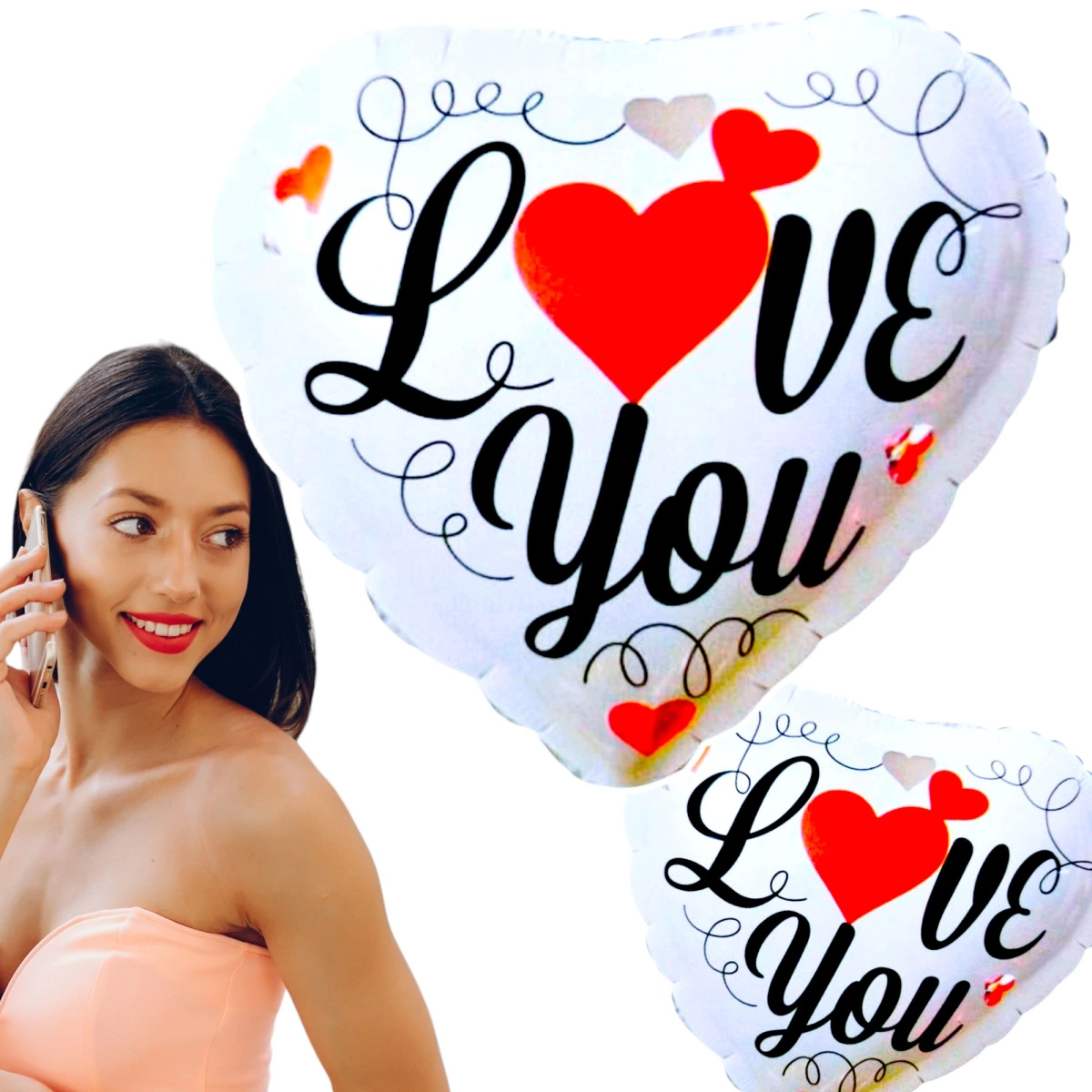 BALON SERCE SERDUSZKO LOVE 45CM ŚLUB ZARĘCZYNY ROCZNICĘ DEKORACJAI LOVE YOU