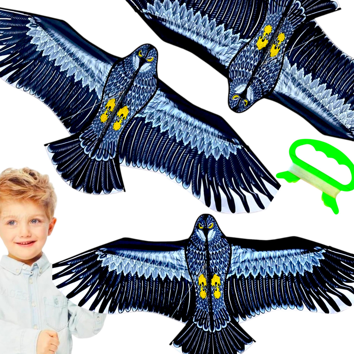 MEGA LATAWIEC ORZEŁ MOCNY DUŻY OGROMNY PTAK XXL 180 CM ODSTRASZACZ PTAKÓW 