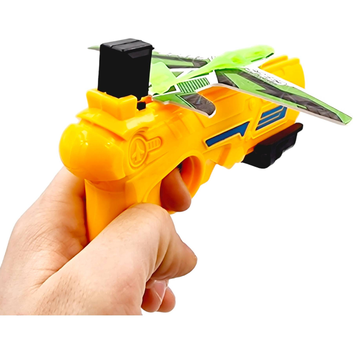 PISTOLET WYRZUTNIA SAMOLOTÓW DUŻY ZASIĘG 4 SAMOLOTY ZESTAW RZUTKA SZYBOWIEC