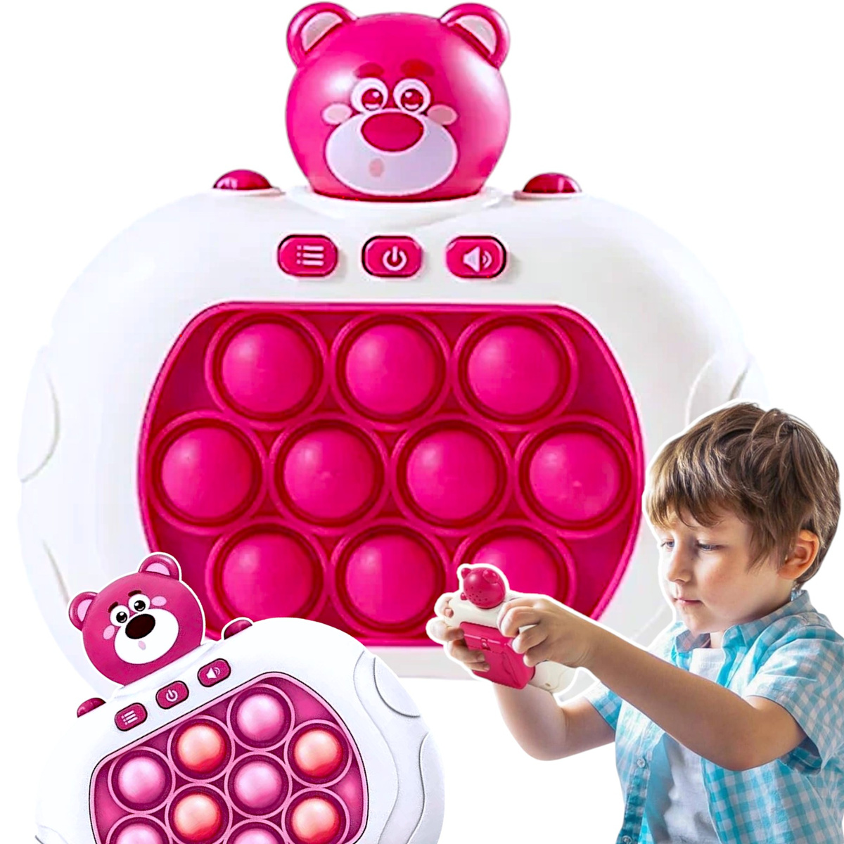 GRA POP IT FAST PUSH ANTYSTRESOWA ZRĘCZNOŚCIOWA BĄBELKI ELEKTRYCZNA KONSOLA
