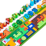 TRENING MÓZGU DREWNIANA UKŁADANKA SORTER PUZZLE GRA EDUKACYJNA MONTESSORI