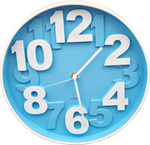 NOWOCZESNY DESIGNERSKI ZEGAR SCIENNY Z WYPUKŁYMI  CYFRAMI DUZY 30 cm