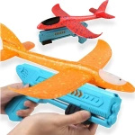 WYRZUTNIA SAMOLOT STYROPIANOWY RZUTKA PISTOLET 2w1 ZABAWKA SZYBOWIEC LATA