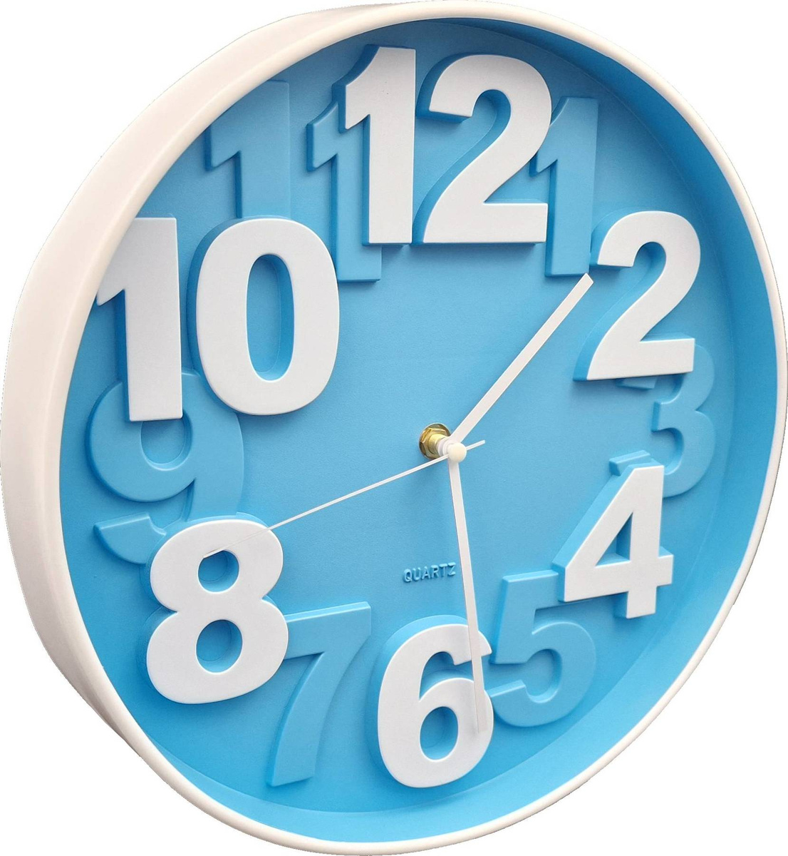 NOWOCZESNY DESIGNERSKI ZEGAR SCIENNY Z WYPUKŁYMI  CYFRAMI DUZY 30 cm 