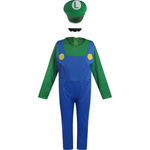 LUIGI SUPER MARIO Strój dla dzieci / Kostium LUIGI na imprezę rozmiar L 134-140 cm