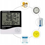 STACJA POGODY TERMOMETR HIGROMETR ZEGAR LCD CZUJNIK CYFROWY SONDA MAT-T-081