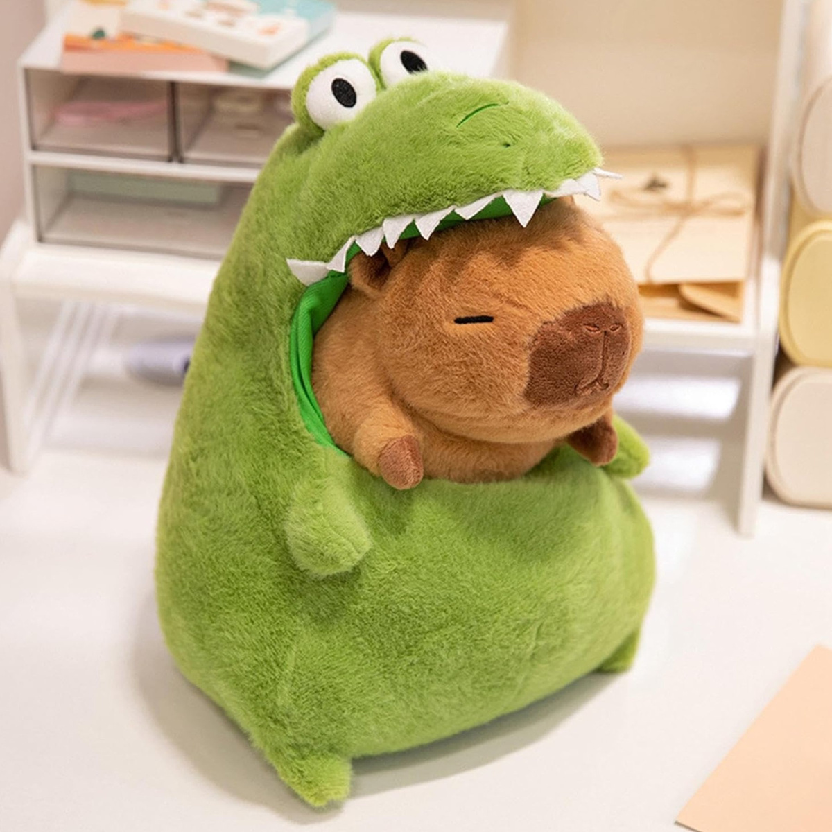 KAPIBARA W KROKODYULU KROKODYUL DINOZAUR MEGA DUŻA MASKOTKA 40CM PLUSZOWA