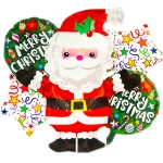 DUŻE BALONY ŚWIĄTECZNE 5szt. MIKOŁAJKI GWIAZDKA BOŻE NARODZENIE DEKORACJA