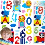 NAKLEJKI 3D NA ŚCIANĘ DLA DZIECI CYFERKI ZOO EDU OZDOBA POKOJU NA ŚCIANĘ