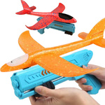 WYRZUTNIA SAMOLOT STYROPIANOWY RZUTKA PISTOLET 2w1 ZABAWKA SZYBOWIEC LATA