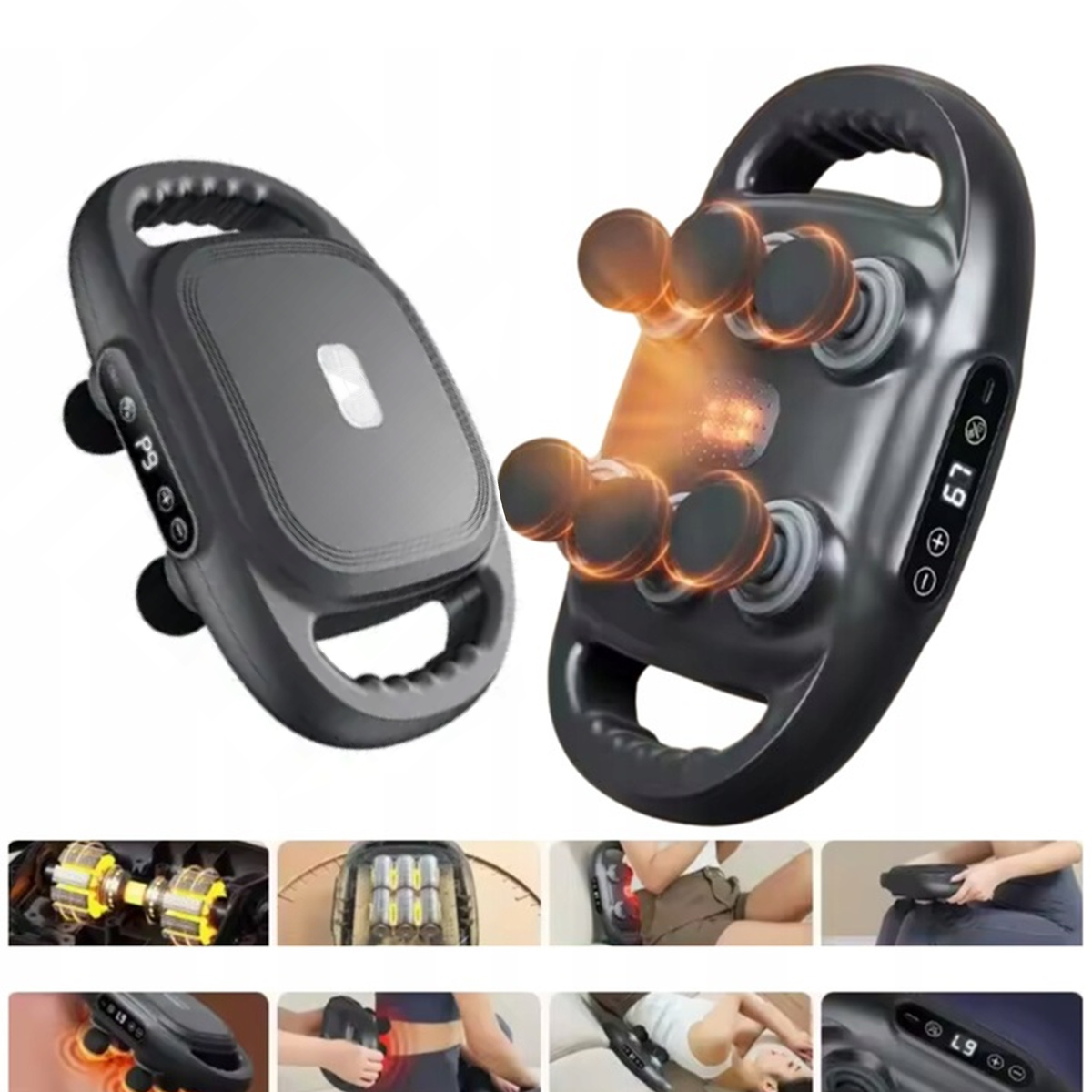 MASAŻER DO PLECÓW STÓP CIAŁA 6 GŁOWIC TWOJA DOMOWA STREFA RELAKSU AKUMULATOR