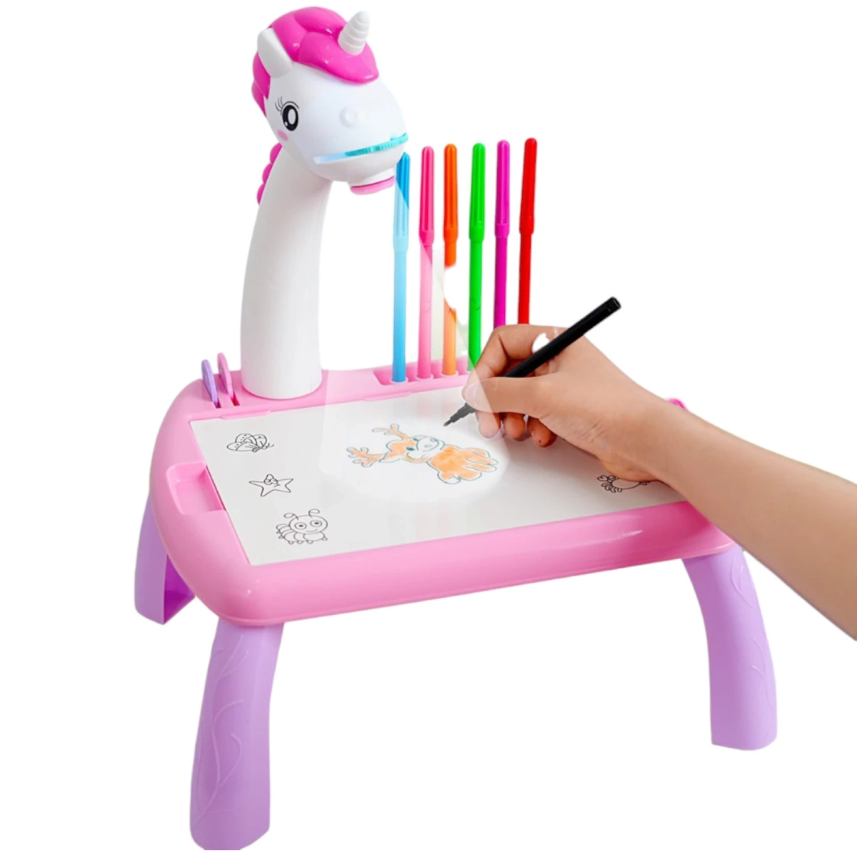 MAGICZNY STOLIK DO RYSOWANIA Z PROJEKTOREM TABLICA DUŻA ŚWIECI STÓŁ BIURKO