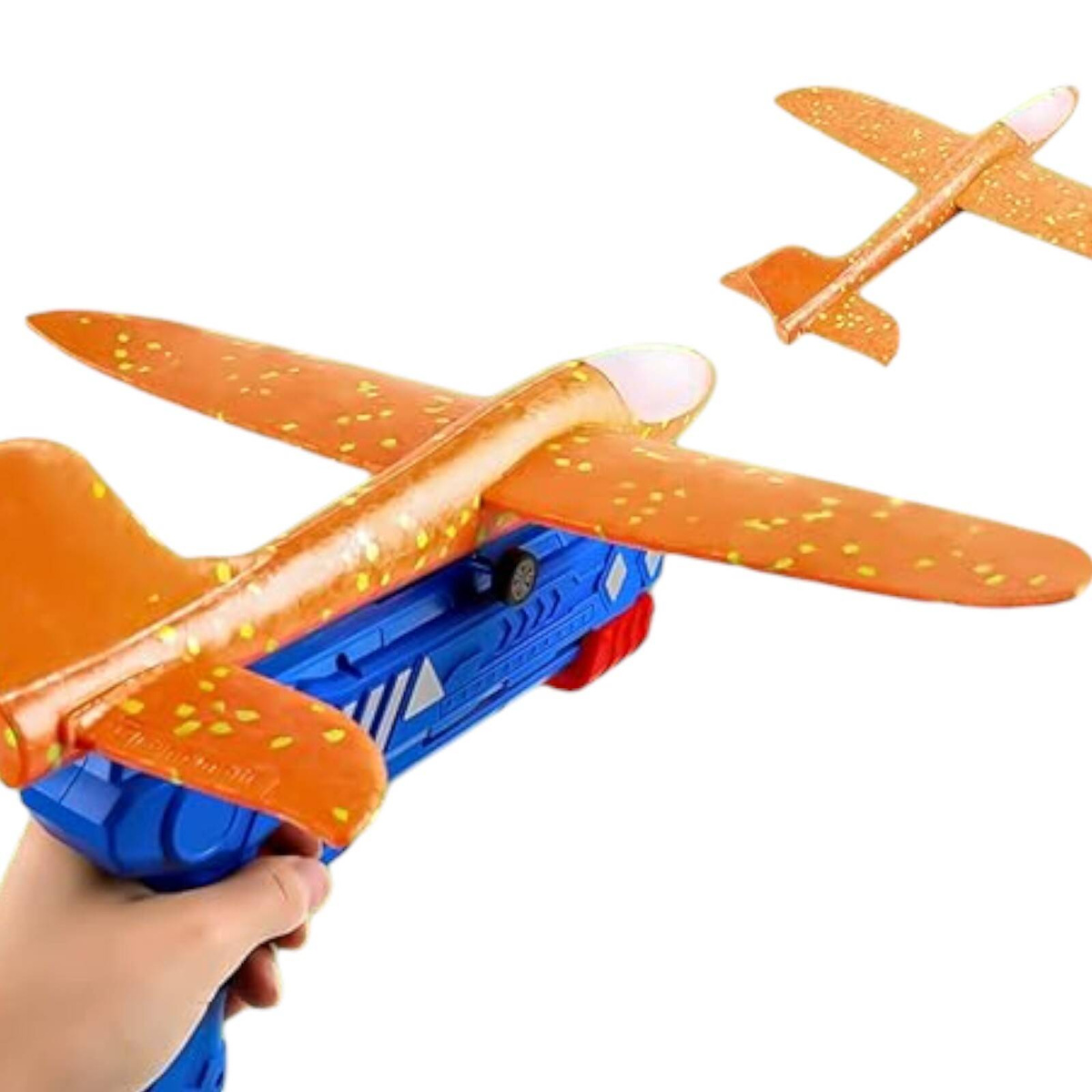 PISTOLET WYRZUTNIA SAMOLOTÓW ZE ŚWIATŁEM RZUTKA SAMOLOT STYROPIANOWY LED