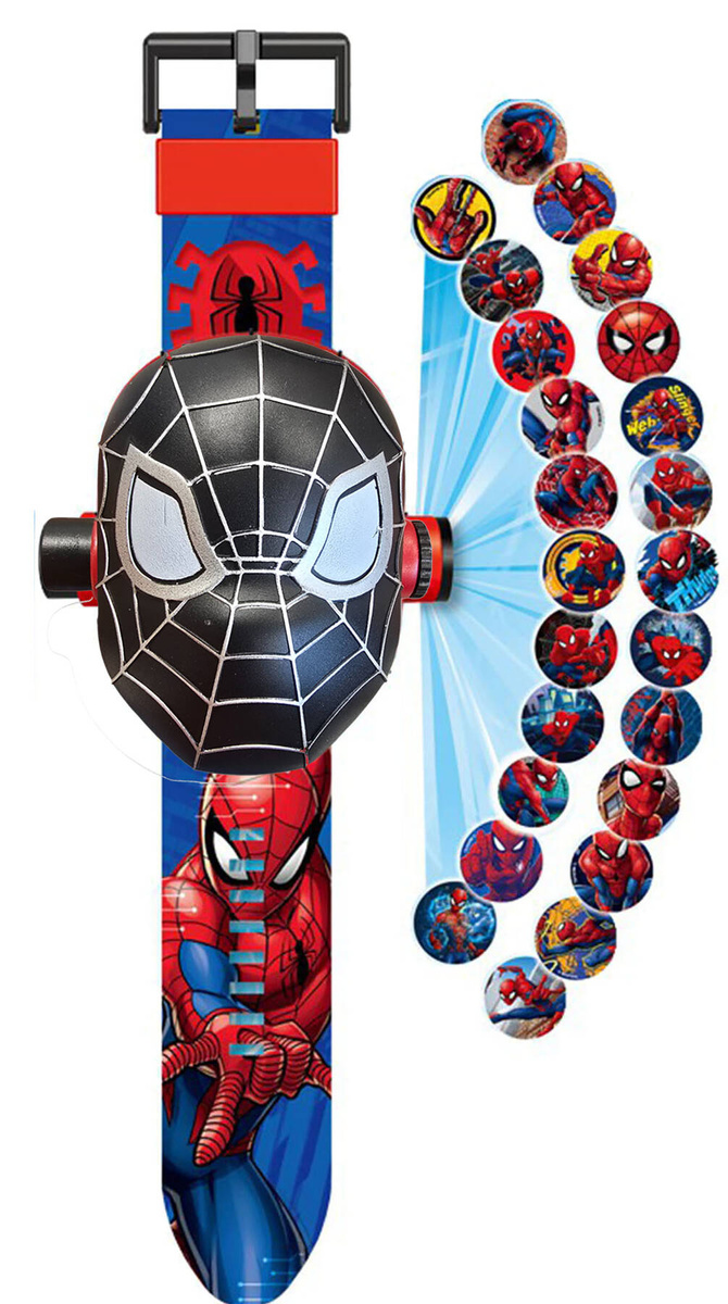 ZEGAREK Z PROJEKTOREM DLA CHŁOPCA SPIDERMAN WYŚWIETLA OBRAZKI 3D PROJEKTOR