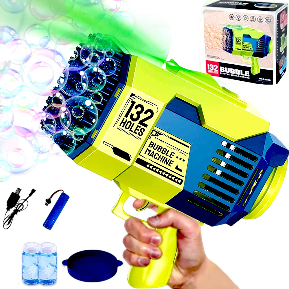 MEGA PISTOLET DO BANIEK MYDLANYCH WYRZUTNIA BAŃKI MYDLANE ŚWIECI MASZYNKA