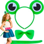 STRÓJ DLA DZIEWCZYNKI 3w1 ŻABKA OPASKA MUCHA PRZEBRANIE NA BAL NA IMPREZĘ