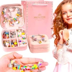 Zestaw do Robienia Bransoletek Koraliki Biżuterii Prezent Zawieszki Kuferek