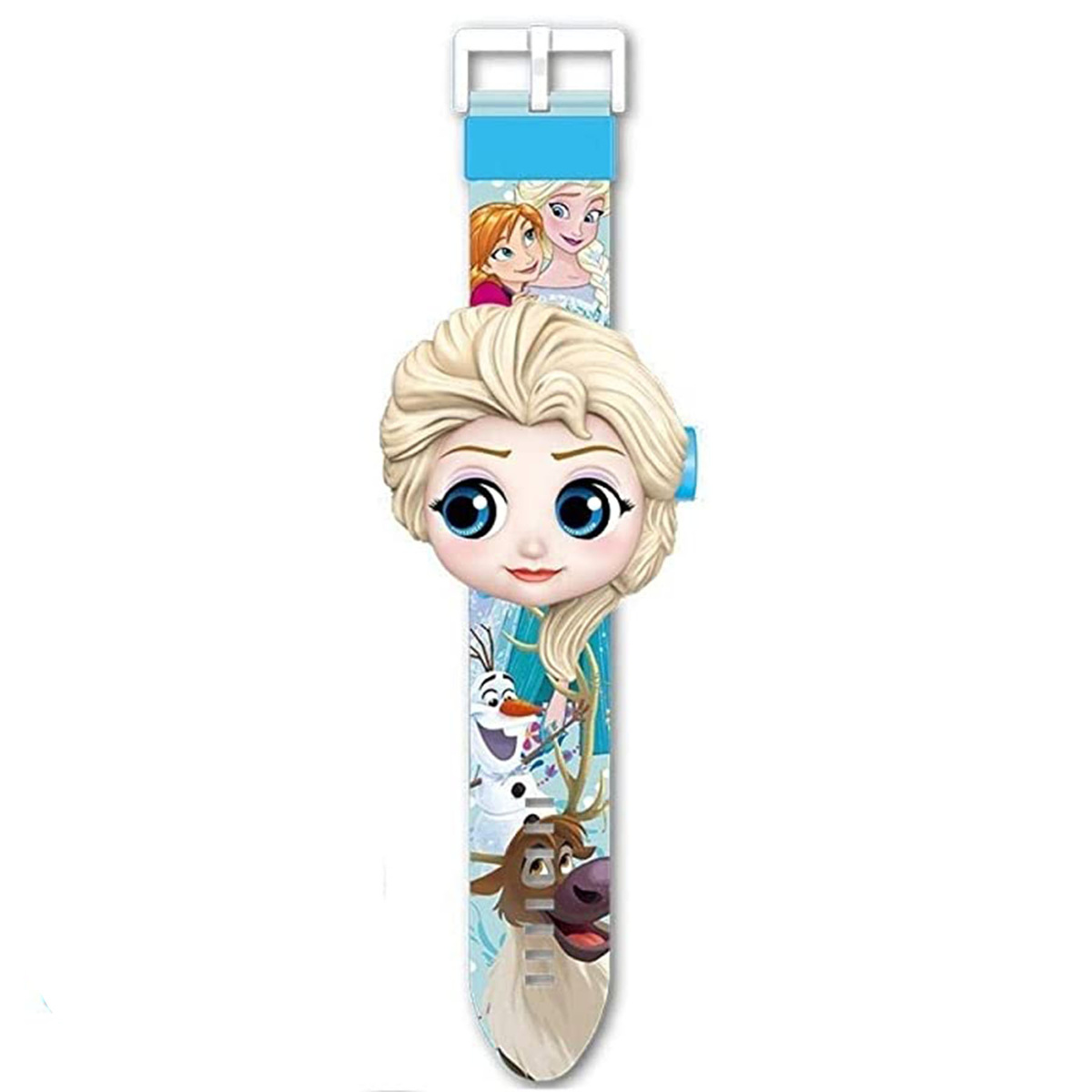 ZEGAREK Z PROJEKTOREM DLA DZIEWCZYNKI KRAINA LODU ELSA FROZEN WYŚWIETLA 3D