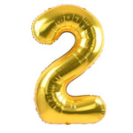 BALON FOLIOWY CYFRA 2 DWA ZŁOTY NA URODZINY IMPREZĘ JUBILEUSZ 80cm